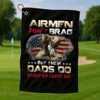 Proud Air Force Dad Air Force Graduation Air Tee Golf Towel thumb 1