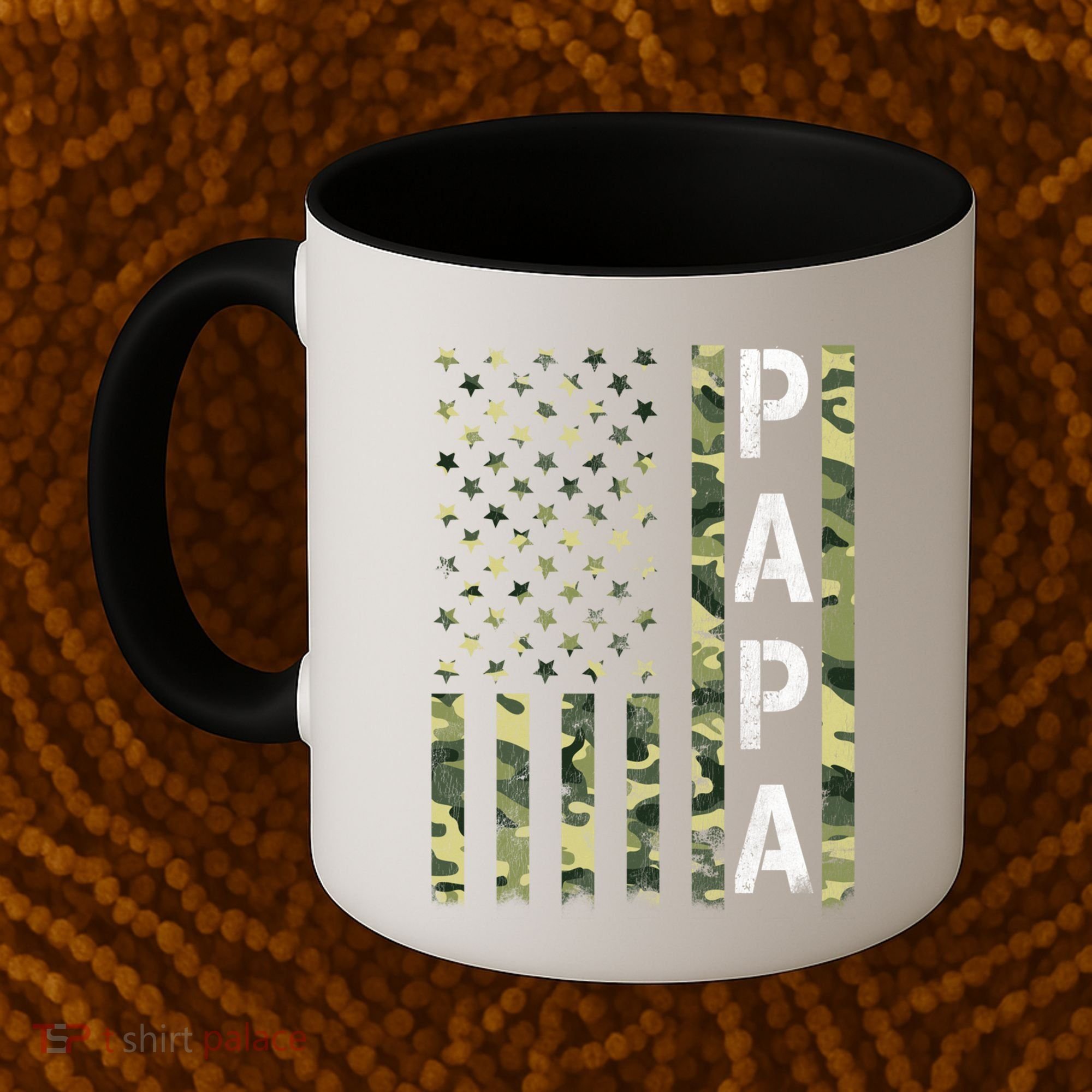 Papa American Flag Proud Dad Fathers Day Gift Coffee Mug