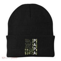 Papa American Flag Proud Dad Fathers Day Gift Beanie thumb 0