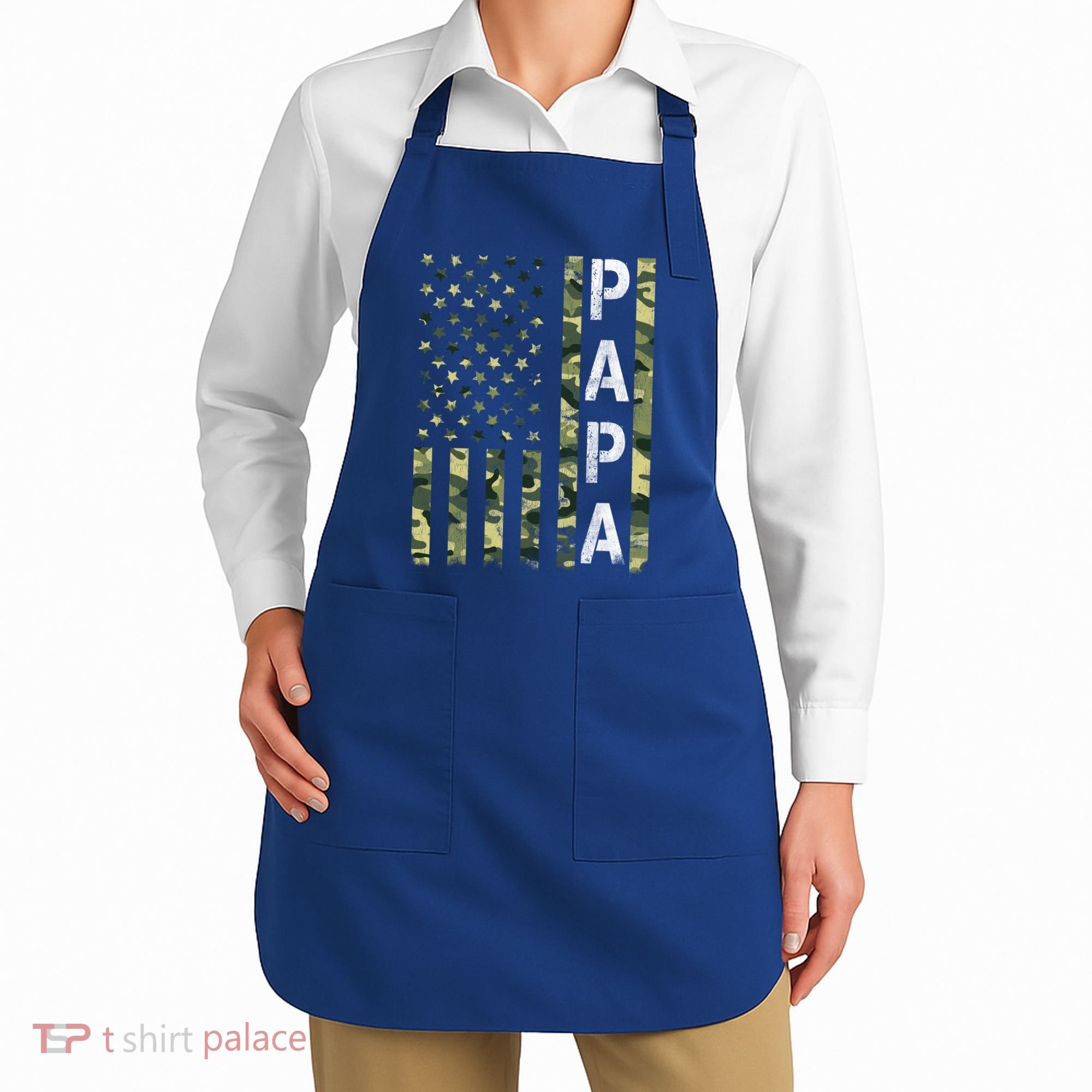 Papa American Flag Proud Dad Fathers Day Gift Apron