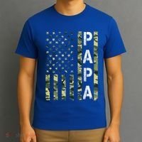Papa American Flag Proud Dad Fathers Day Gift T-Shirt thumb 3