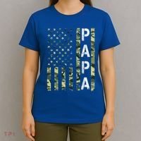 Papa American Flag Proud Dad Fathers Day Gift T-Shirt thumb 4
