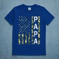 Papa American Flag Proud Dad Fathers Day Gift T-Shirt thumb 5