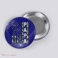 Papa American Flag Proud Dad Fathers Day Gift Button thumb 0