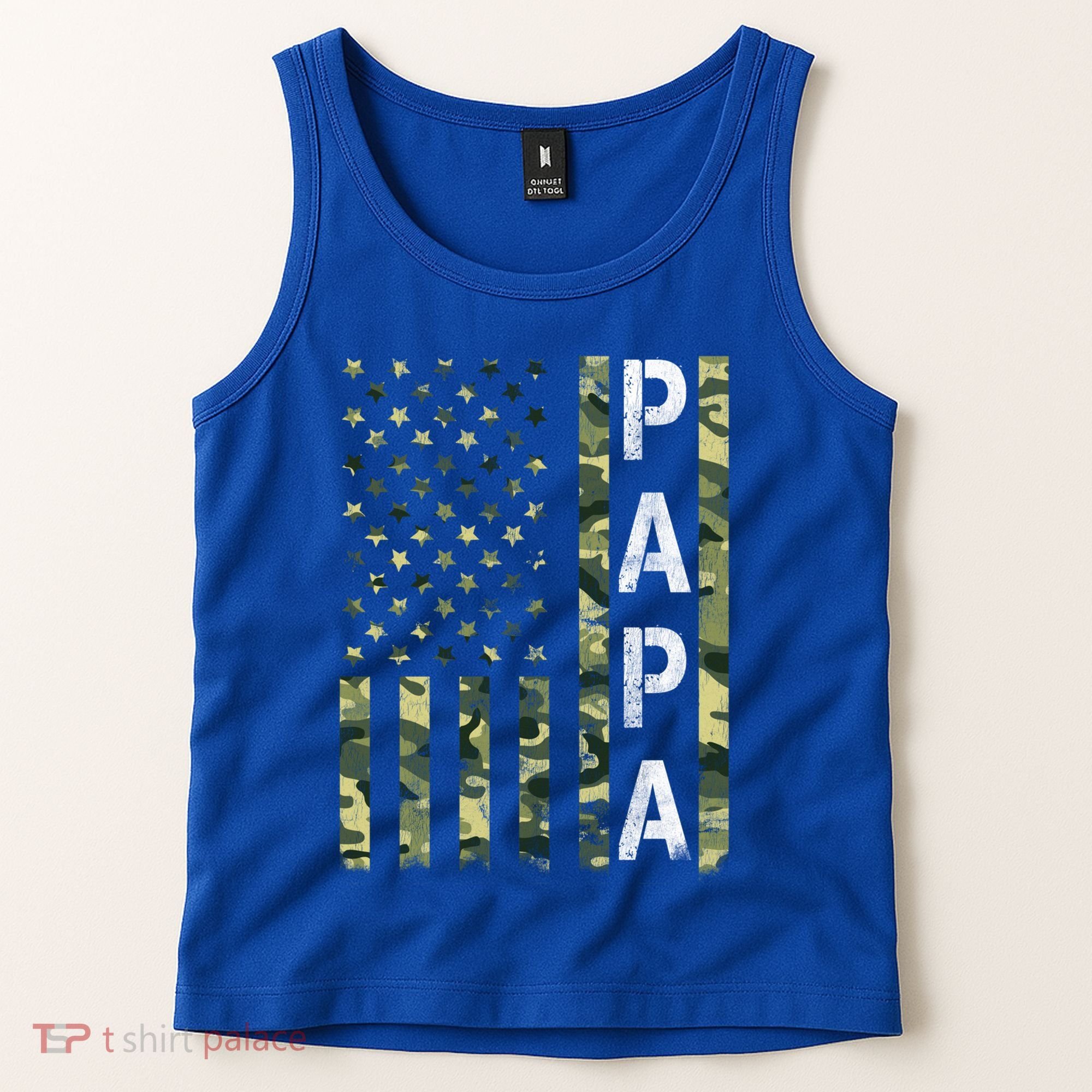 Papa American Flag Proud Dad Fathers Day Gift Tank Top