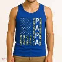 Papa American Flag Proud Dad Fathers Day Gift Tank Top thumb 3