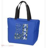 Papa American Flag Proud Dad Fathers Day Gift Tote Bag thumb 3
