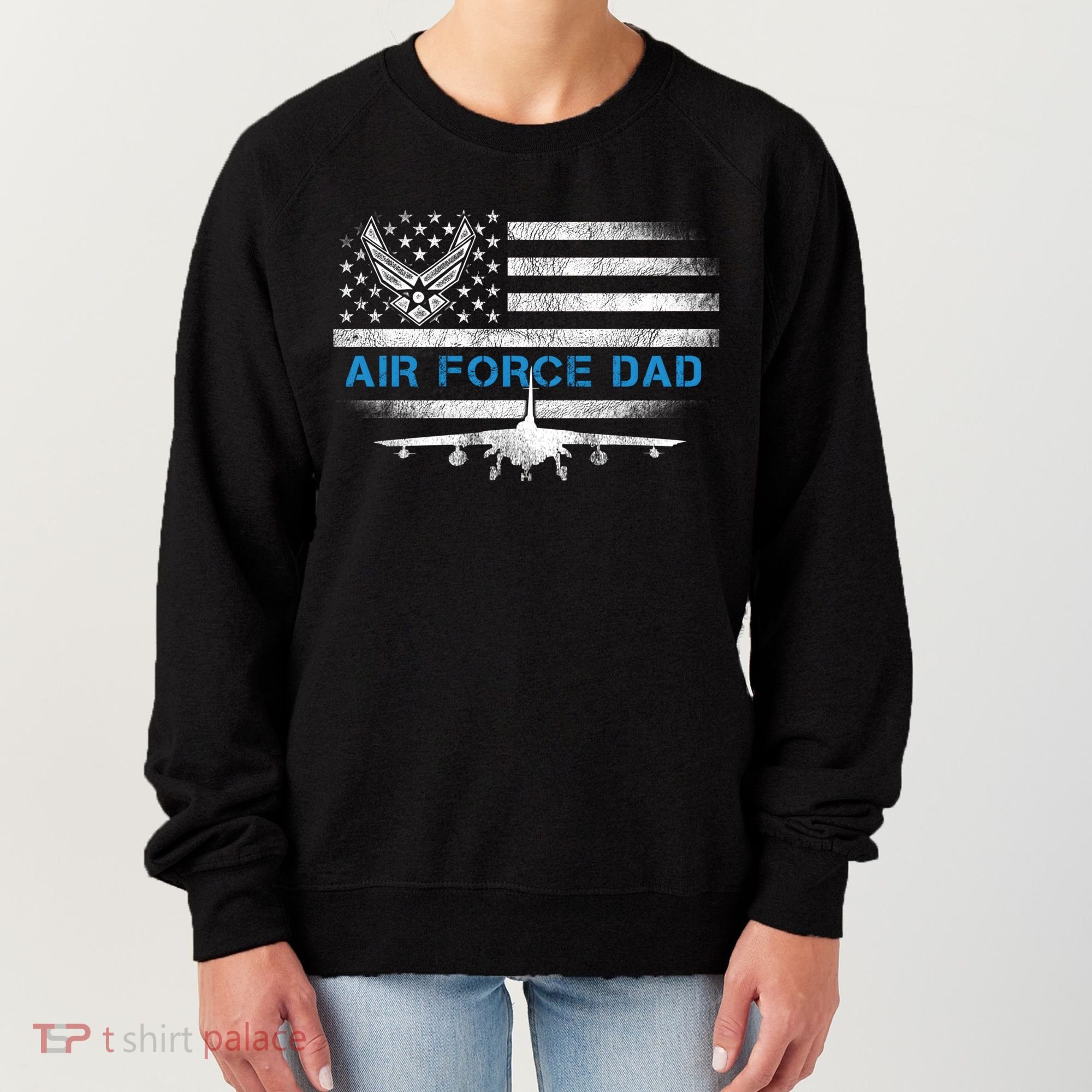 Proud Air Force Dad Cool Gift Veteran Flag Gift Great Gift Women's Sweatshirt