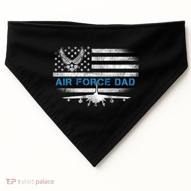 Proud Air Force Dad Cool Gift Veteran Flag Gift Great Gift USA-Made Doggie Bandana