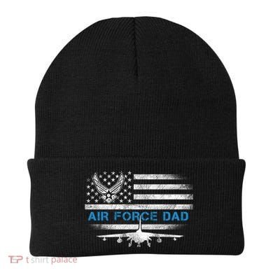 Proud Air Force Dad Cool Gift Veteran Flag Gift Great Gift Beanie