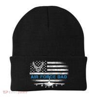 Proud Air Force Dad Cool Gift Veteran Flag Gift Great Gift Beanie thumb 0
