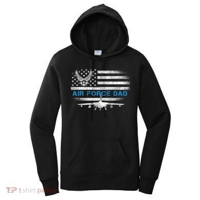 Proud Air Force Dad Cool Gift Veteran Flag Gift Great Gift Women's Hoodie