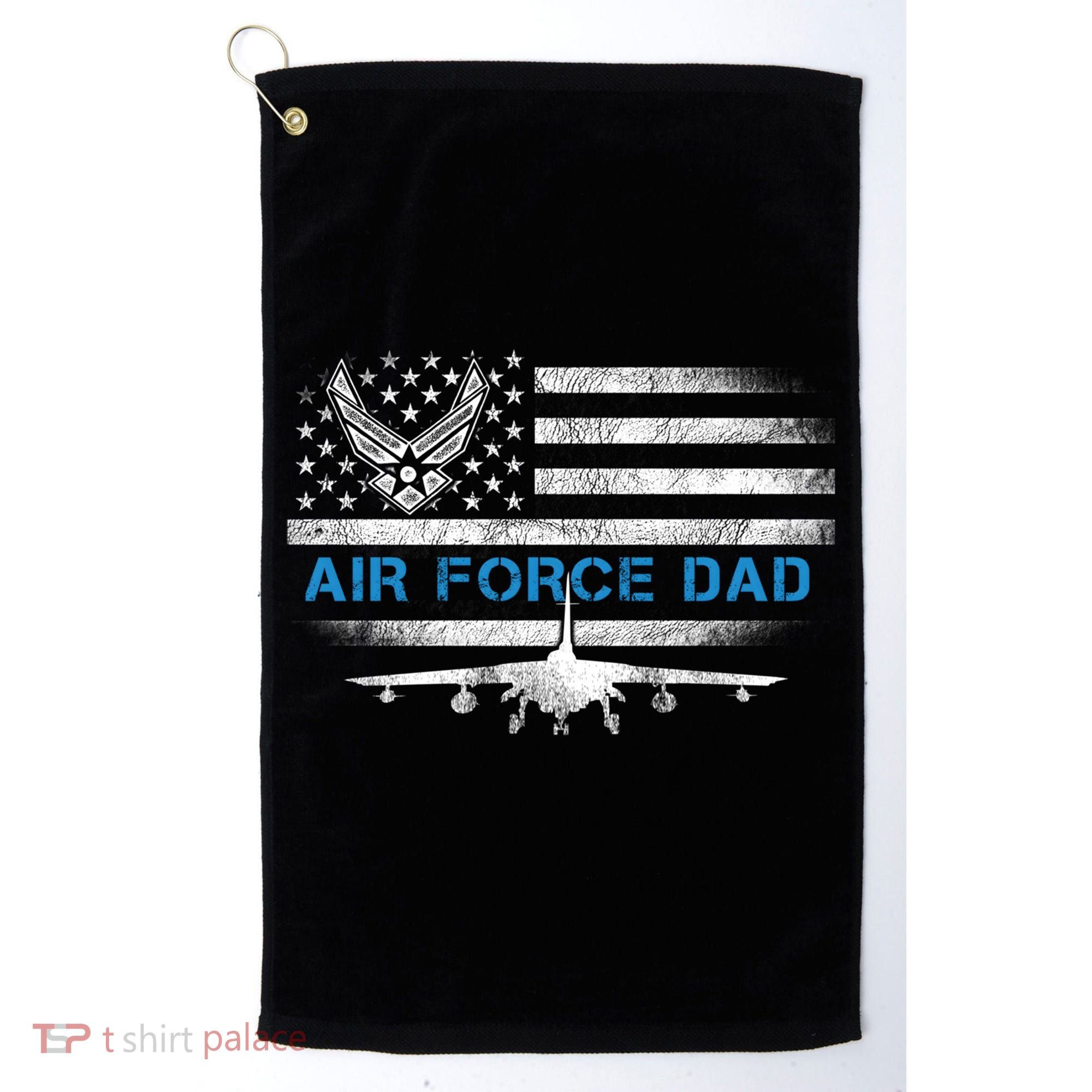 Proud Air Force Dad Cool Gift Veteran Flag Gift Great Gift Golf Towel