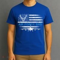 Proud Air Force Dad Cool Gift Veteran Flag Gift Great Gift T-Shirt thumb 3