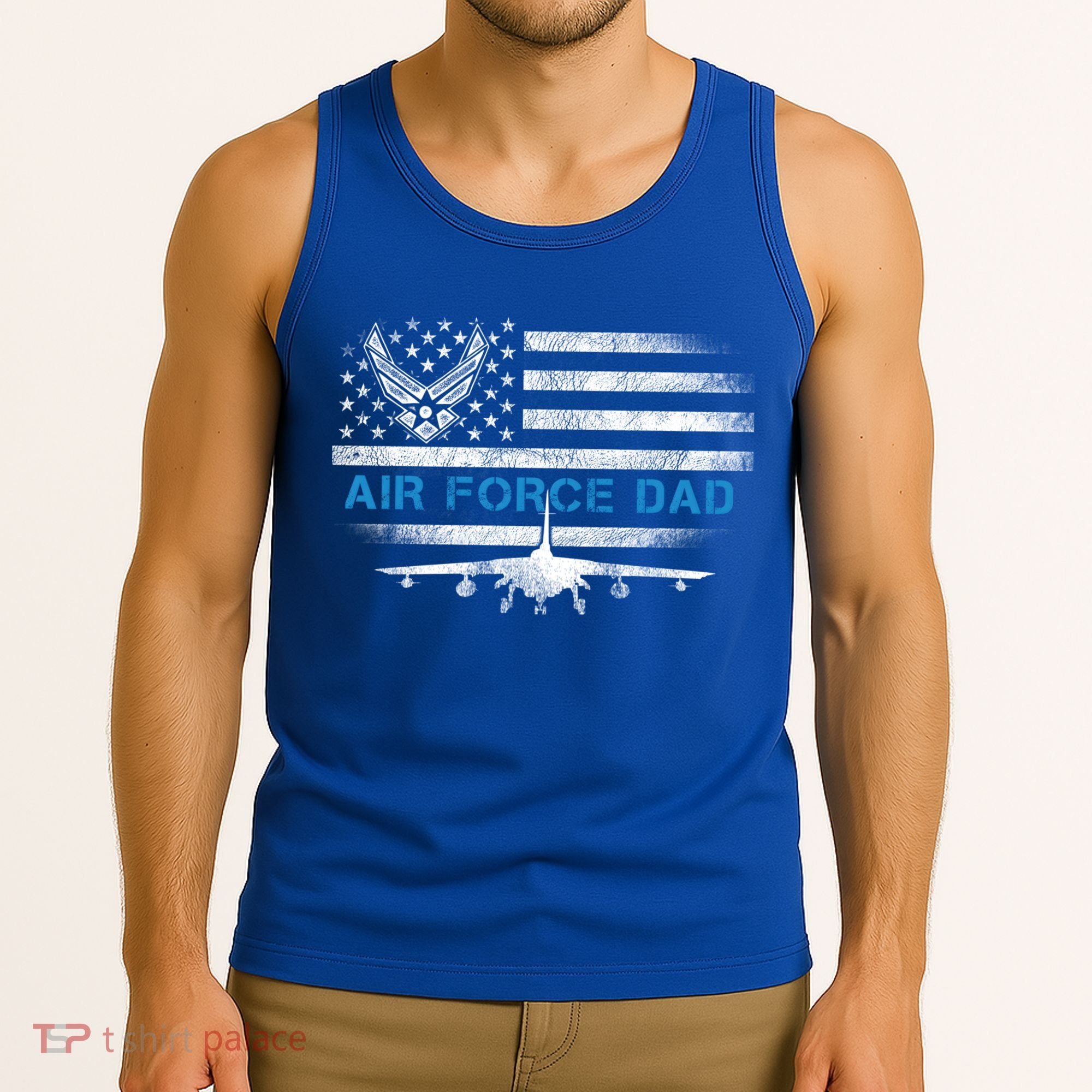 Proud Air Force Dad Cool Gift Veteran Flag Gift Great Gift Tank Top