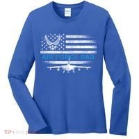 Proud Air Force Dad Cool Gift Veteran Flag Gift Great Gift Women's Long Sleeve Shirt thumb 0