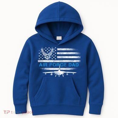 Proud Air Force Dad Cool Gift Veteran Flag Gift Great Gift Kids Hoodie