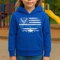 Proud Air Force Dad Cool Gift Veteran Flag Gift Great Gift Kids Hoodie thumb 3