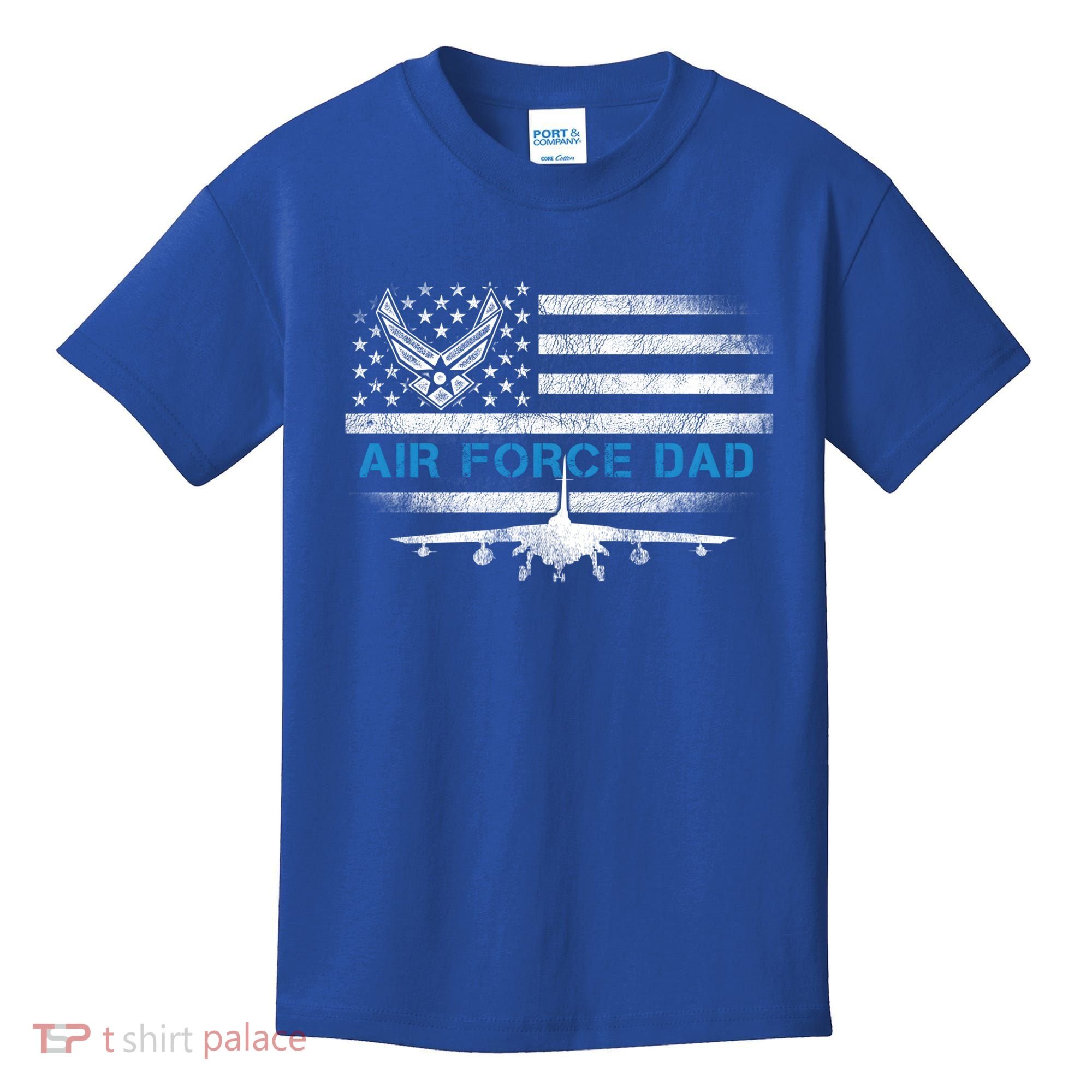 Proud Air Force Dad Cool Gift Veteran Flag Gift Great Gift Kids T-Shirt