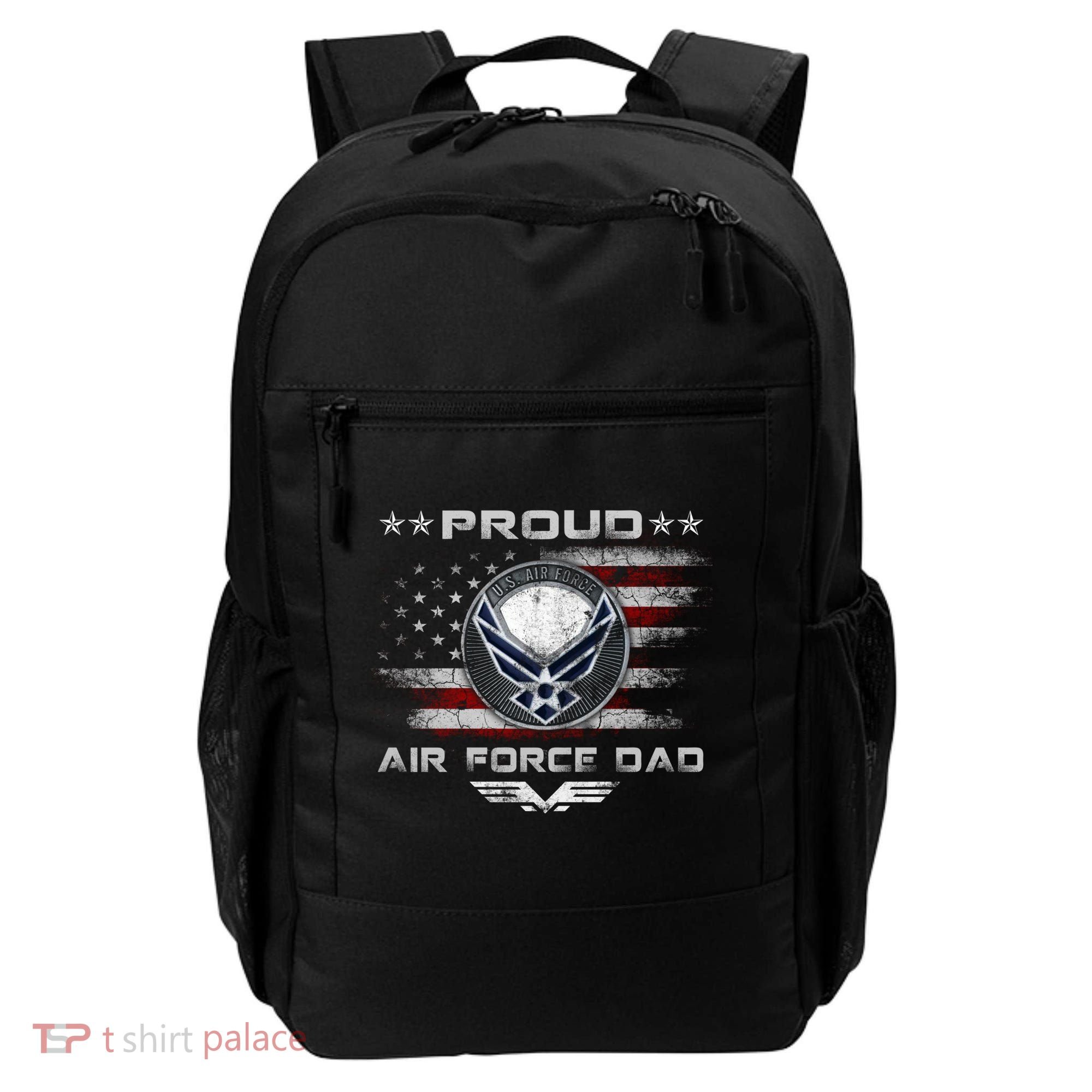 Proud Air Force Dad Military Veteran Pride Us Flag Cute Gift Backpack