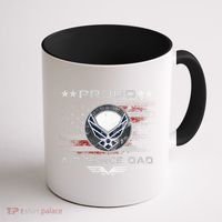 Proud Air Force Dad Military Veteran Pride Us Flag Cute Gift Coffee Mug thumb 1