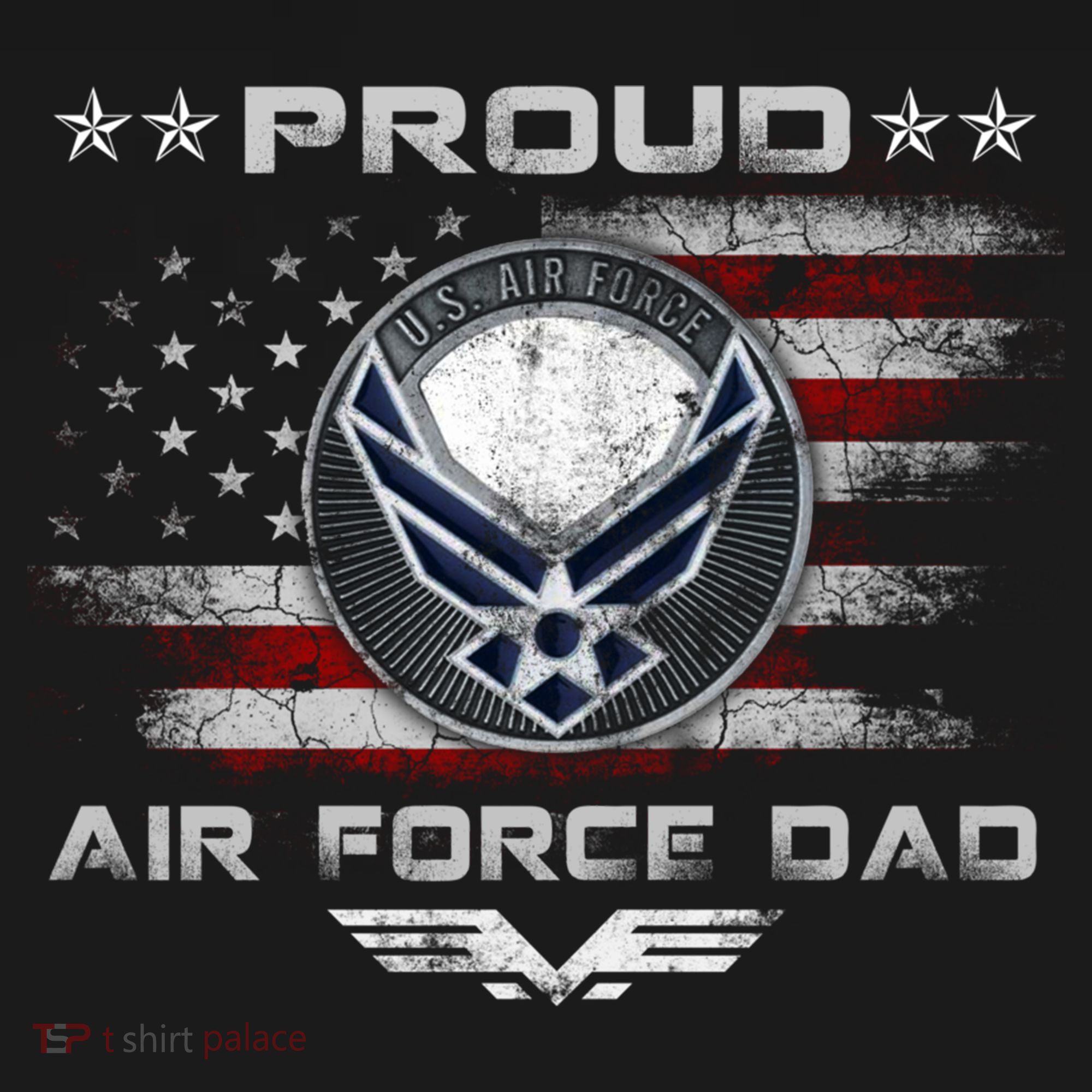 Proud Air Force Dad Military Veteran Pride Us Flag Cute Gift Ornament