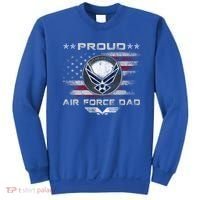 Proud Air Force Dad Military Veteran Pride Us Flag Cute Gift Sweatshirt thumb 0