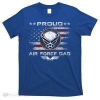 Proud Air Force Dad Military Veteran Pride Us Flag Cute Gift T-Shirt thumb 0