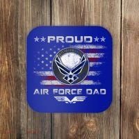Proud Air Force Dad Military Veteran Pride Us Flag Cute Gift Coaster thumb 0