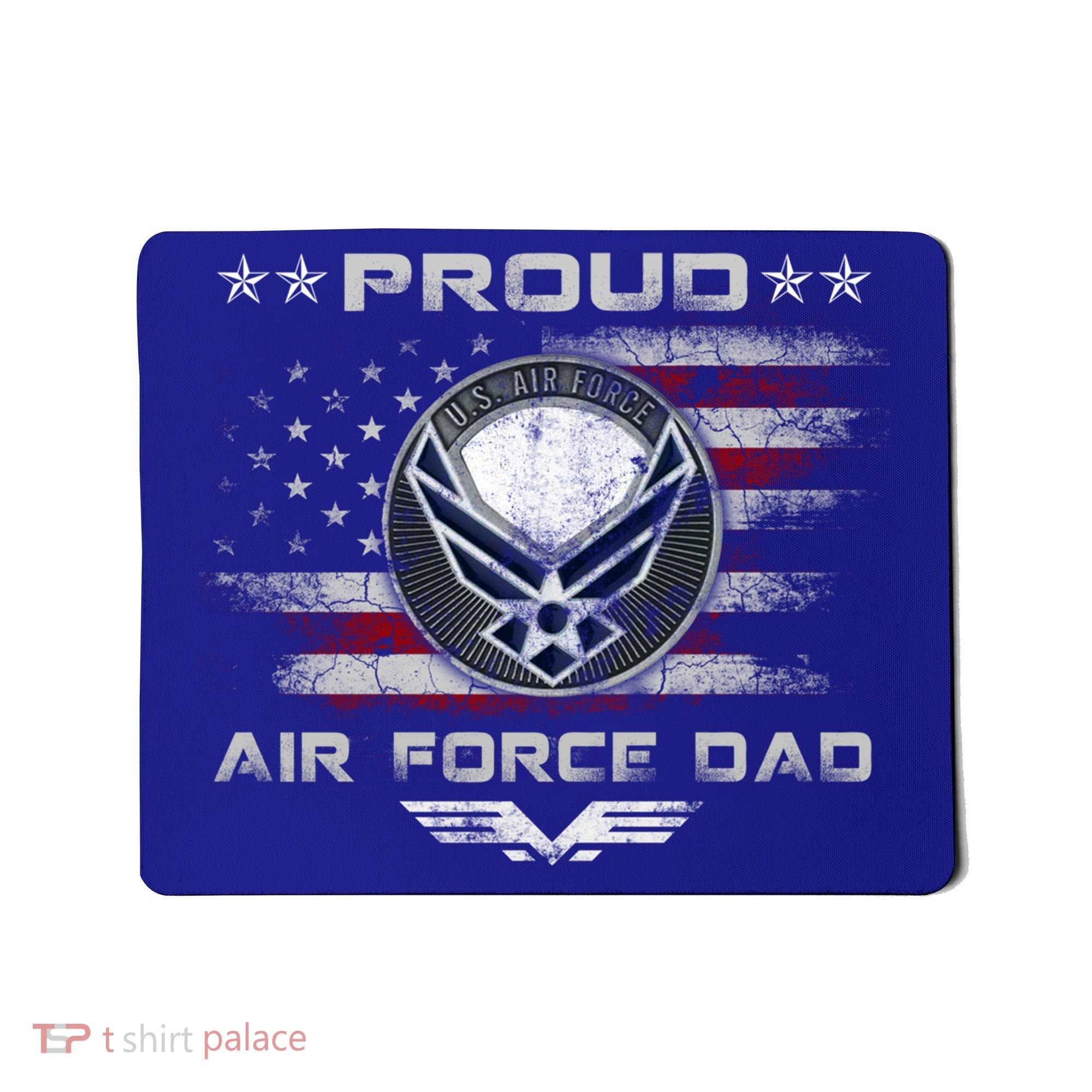 Proud Air Force Dad Military Veteran Pride Us Flag Cute Gift Mousepad