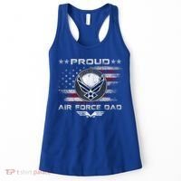 Proud Air Force Dad Military Veteran Pride Us Flag Cute Gift Women's Tank Top thumb 0