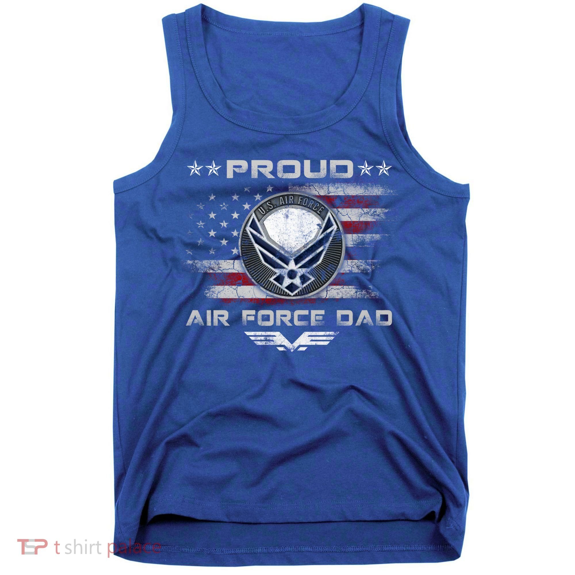 Proud Air Force Dad Military Veteran Pride Us Flag Cute Gift Tank Top