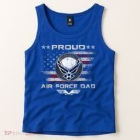 Proud Air Force Dad Military Veteran Pride Us Flag Cute Gift Tank Top thumb 2