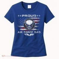 Proud Air Force Dad Military Veteran Pride Us Flag Cute Gift Women's T-Shirt thumb 0