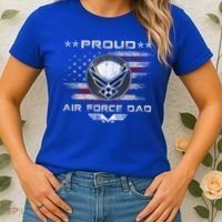 Proud Air Force Dad Military Veteran Pride Us Flag Cute Gift Women's T-Shirt thumb 2