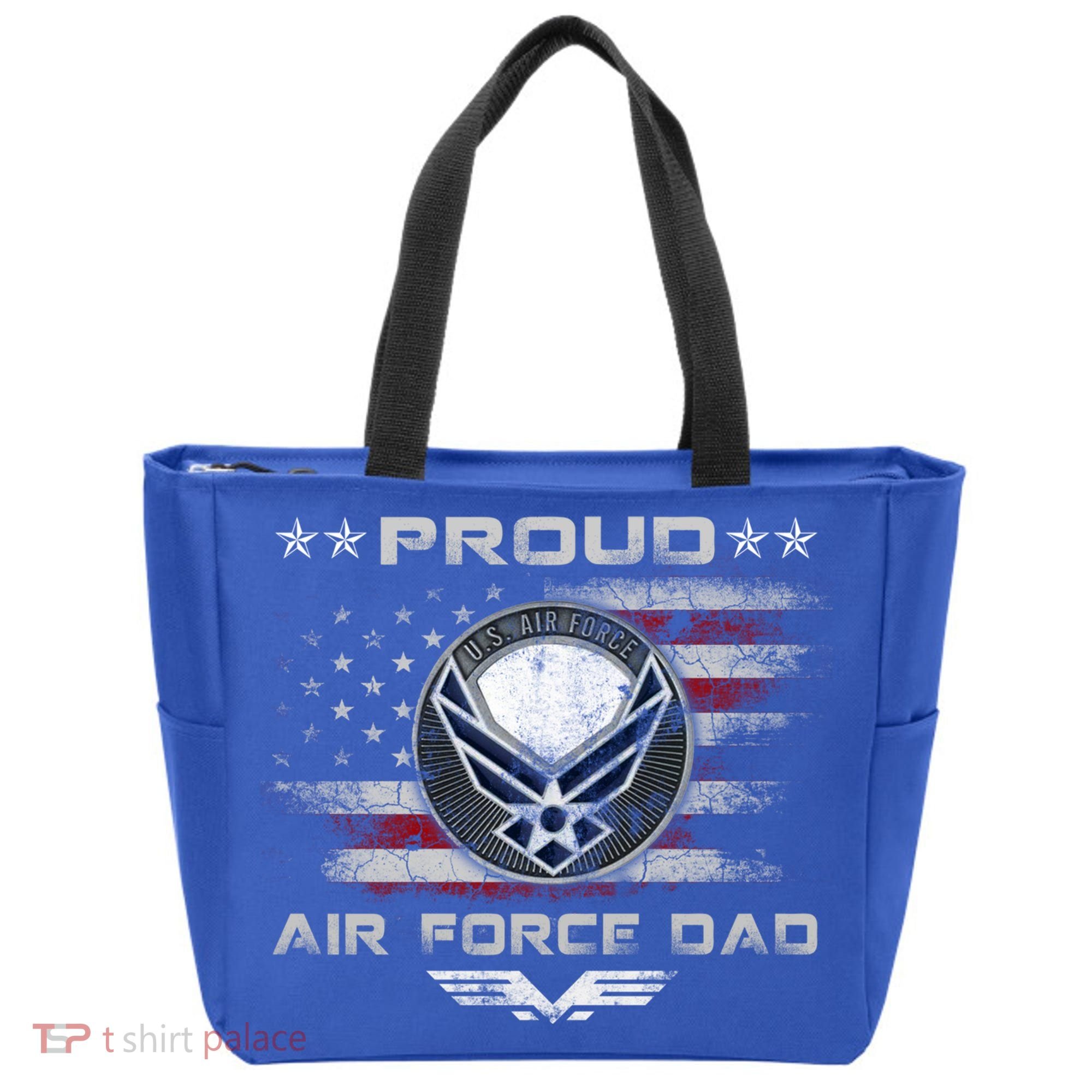 Proud Air Force Dad Military Veteran Pride Us Flag Cute Gift Tote Bag