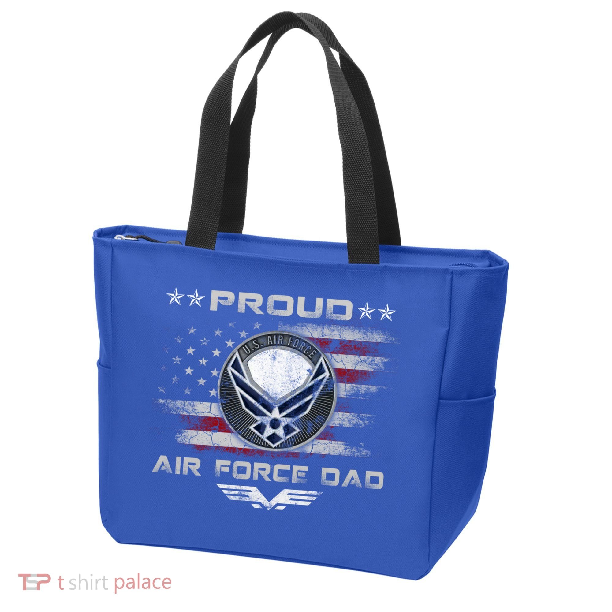 Proud Air Force Dad Military Veteran Pride Us Flag Cute Gift Tote Bag