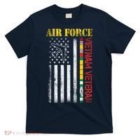 Proud Air Force Vietnam Veteran American Flag Gift T-Shirt thumb 0