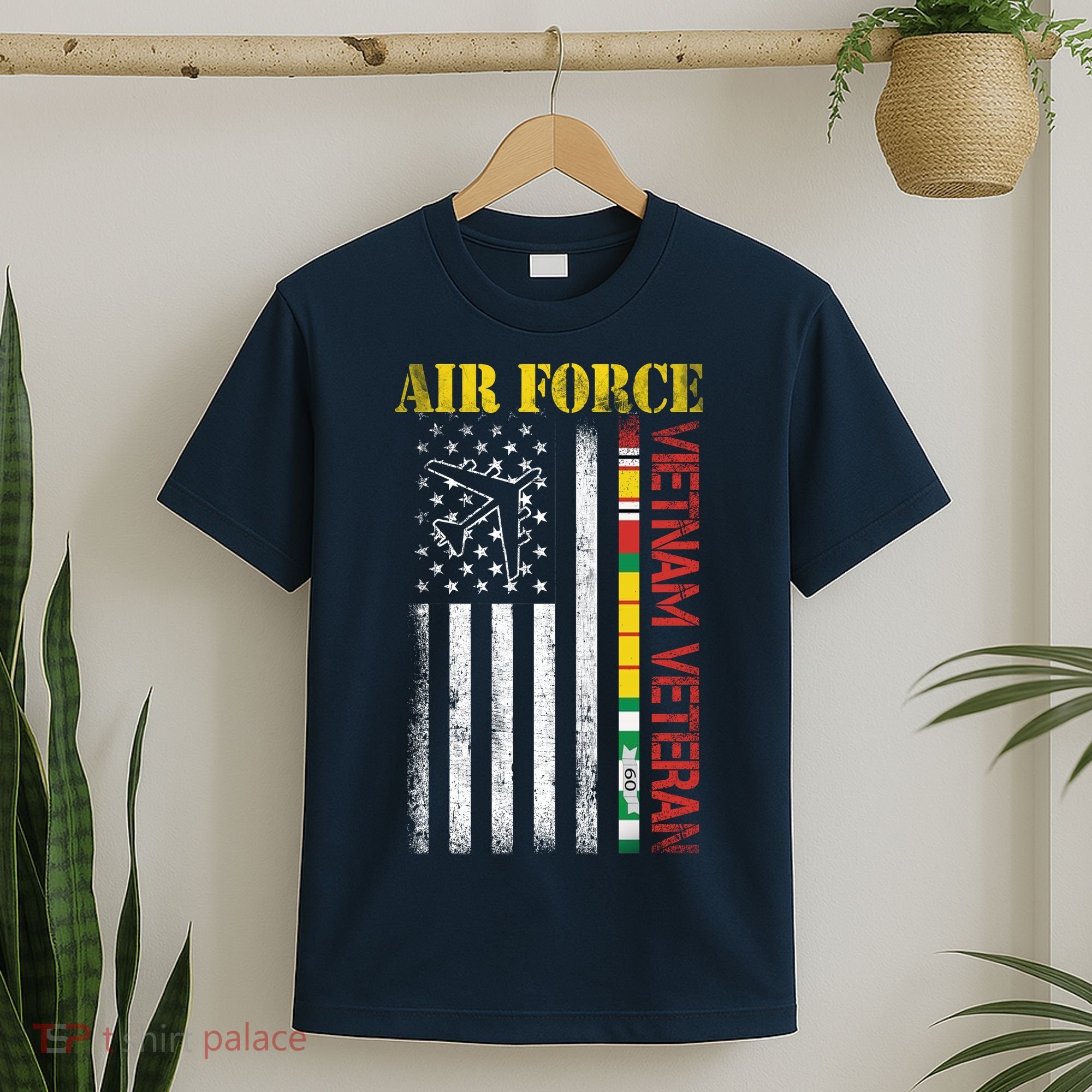 Proud Air Force Vietnam Veteran American Flag Gift T-Shirt