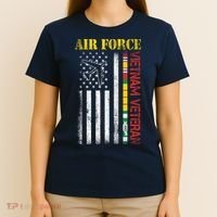 Proud Air Force Vietnam Veteran American Flag Gift T-Shirt thumb 4