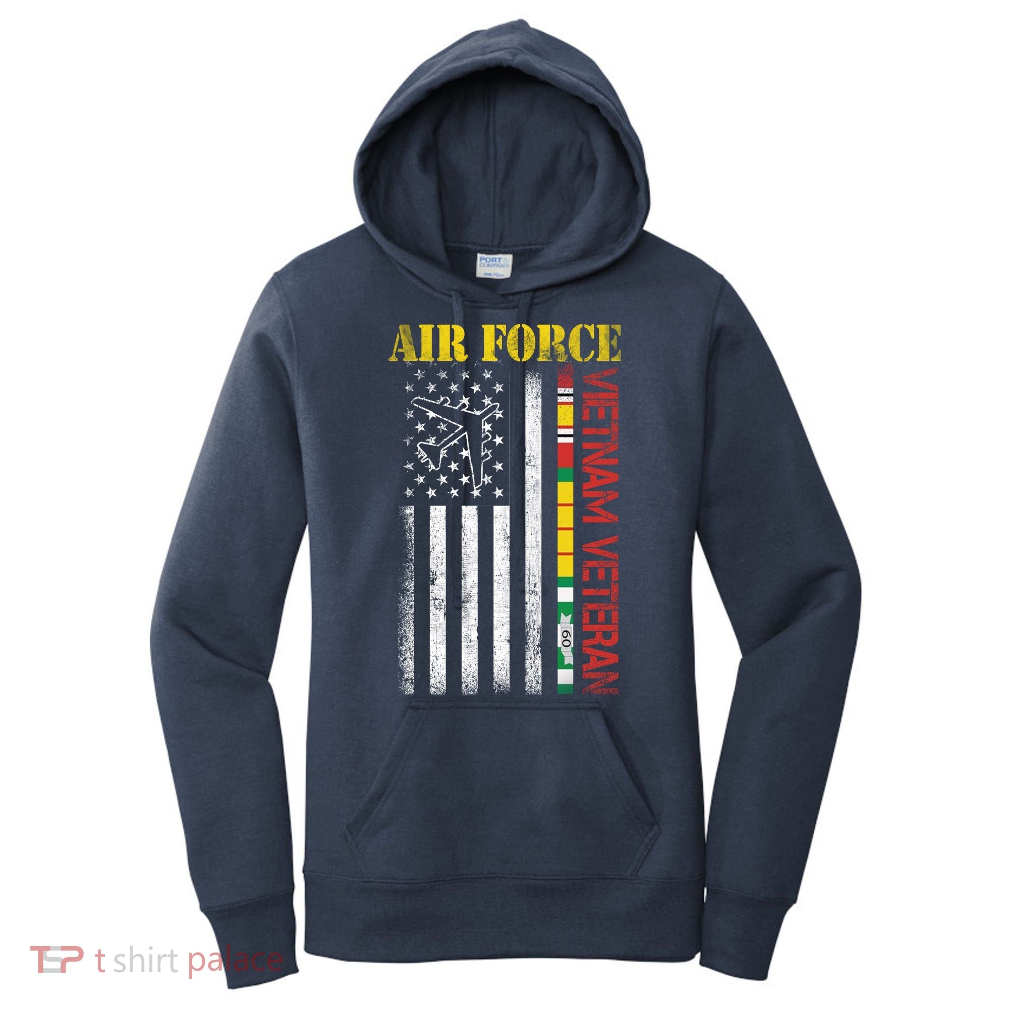 Proud Air Force Vietnam Veteran American Flag Gift Women's Hoodie