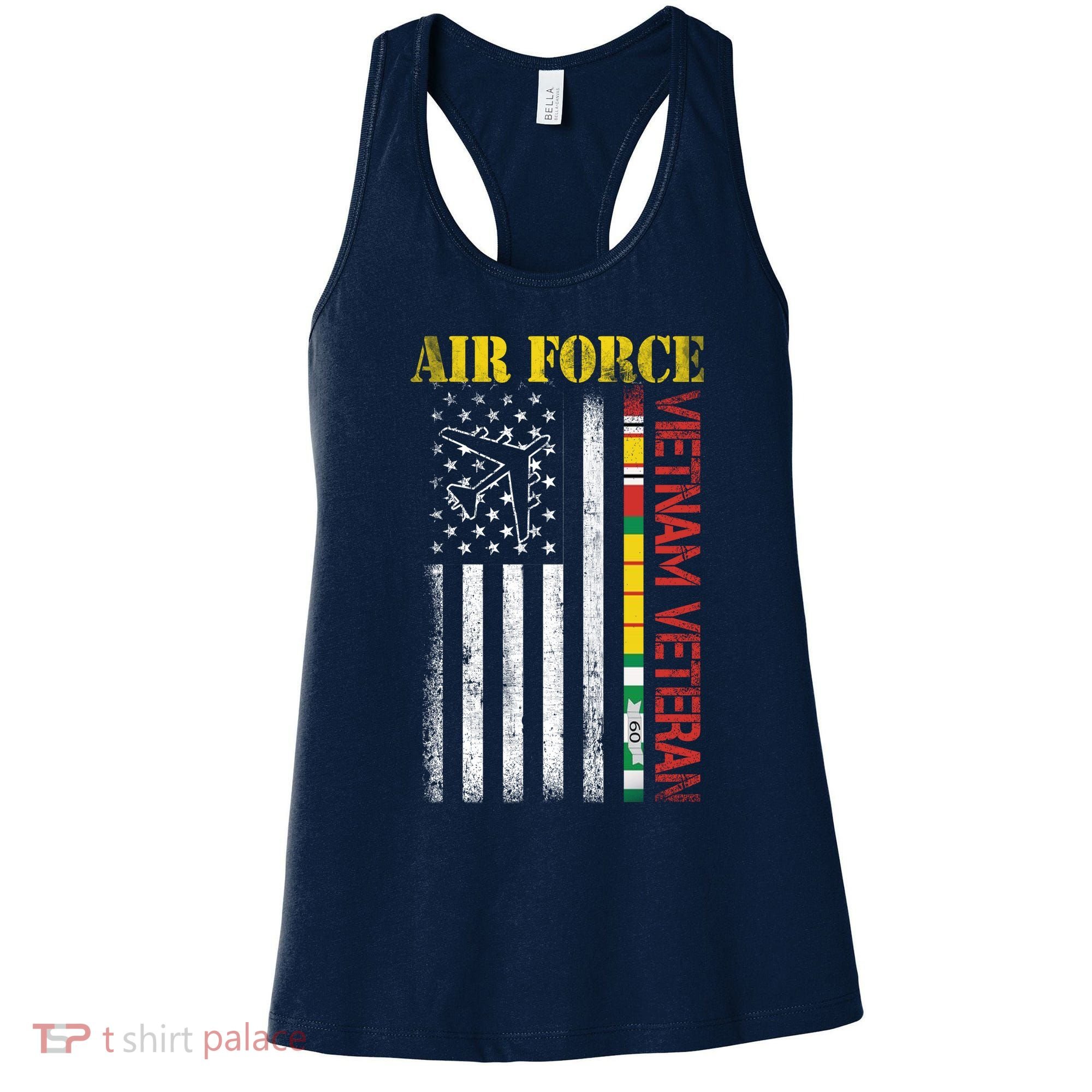 Proud Air Force Vietnam Veteran American Flag Gift Women's Tank Top