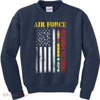 Proud Air Force Vietnam Veteran American Flag Gift Kids Sweatshirt thumb 0