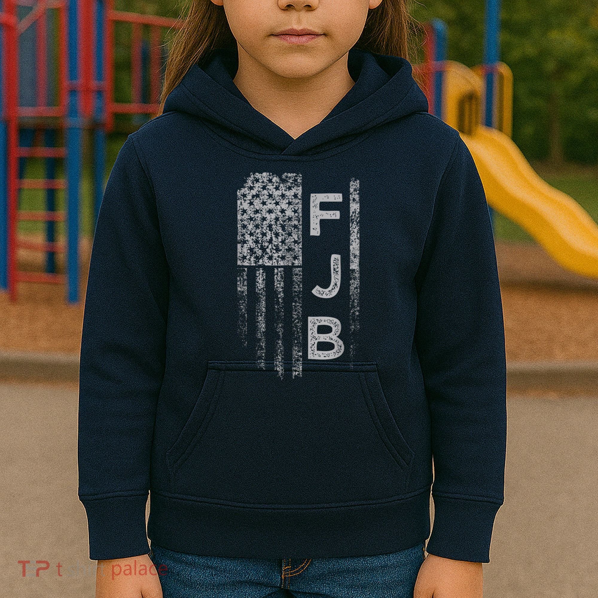 Pro America Flag Fuck Biden FJB Kids Hoodie