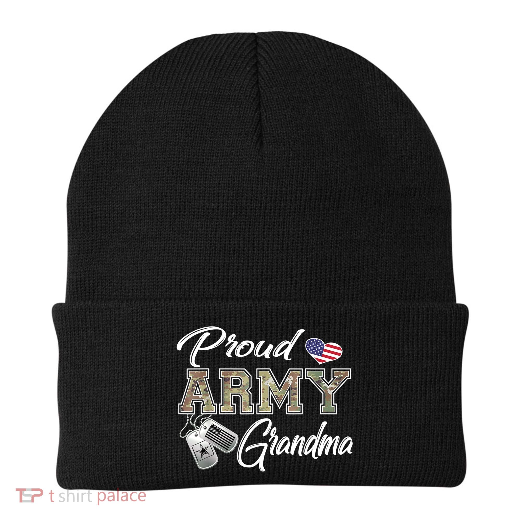 Proud Army Grandma Shirt Military Pride Beanie
