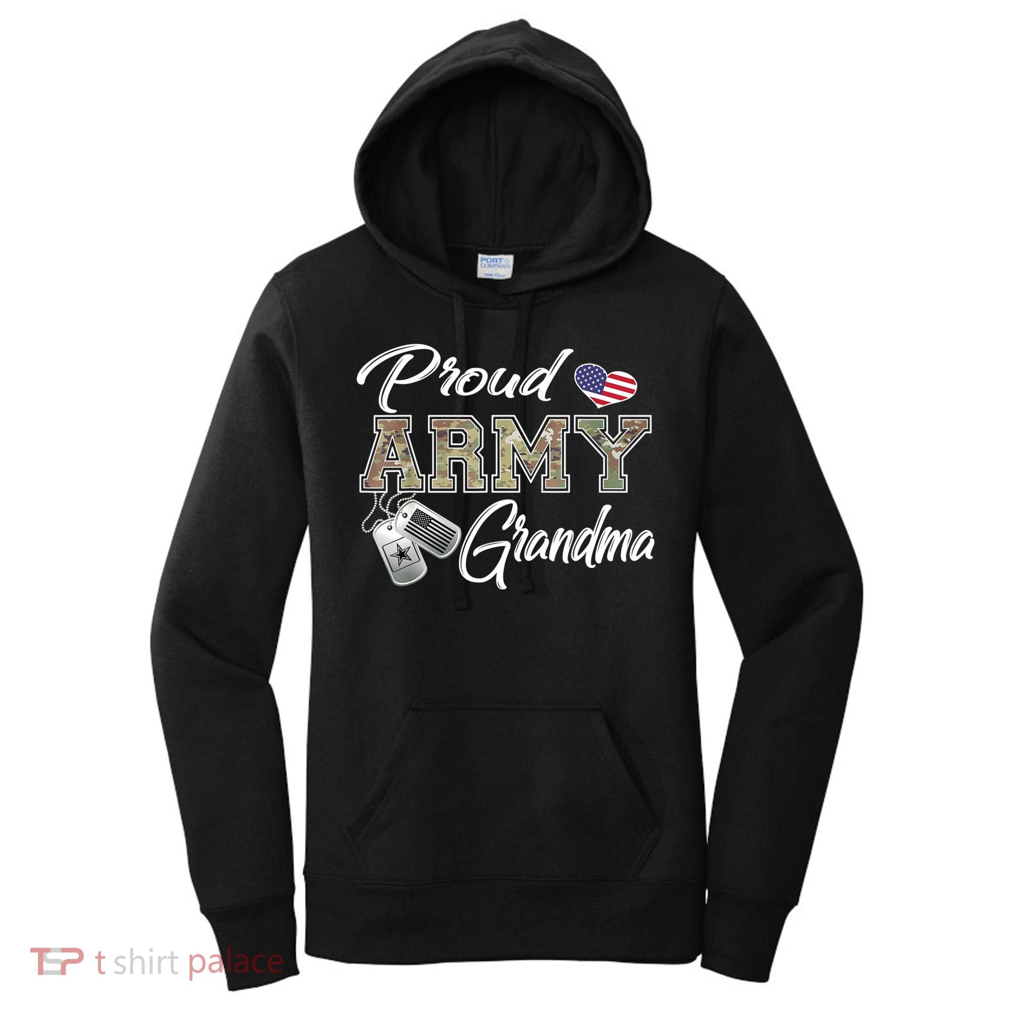 Proud Army Grandma Shirt Military Pride Women's Hoodie