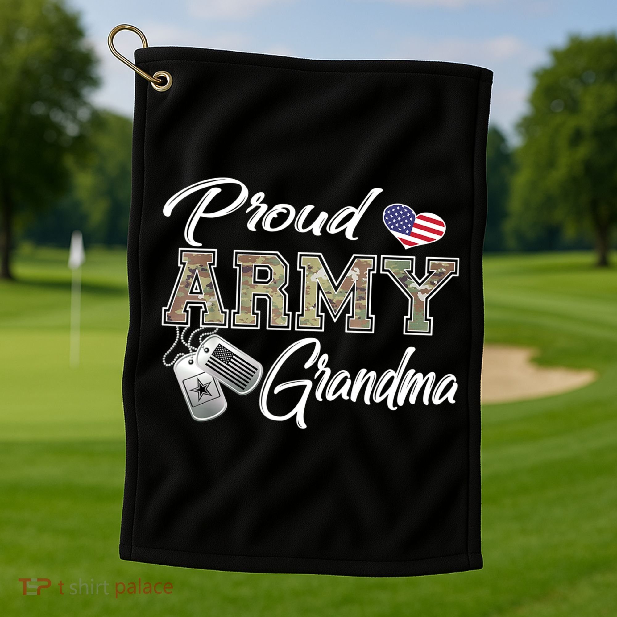 Proud Army Grandma Shirt Military Pride Golf Towel