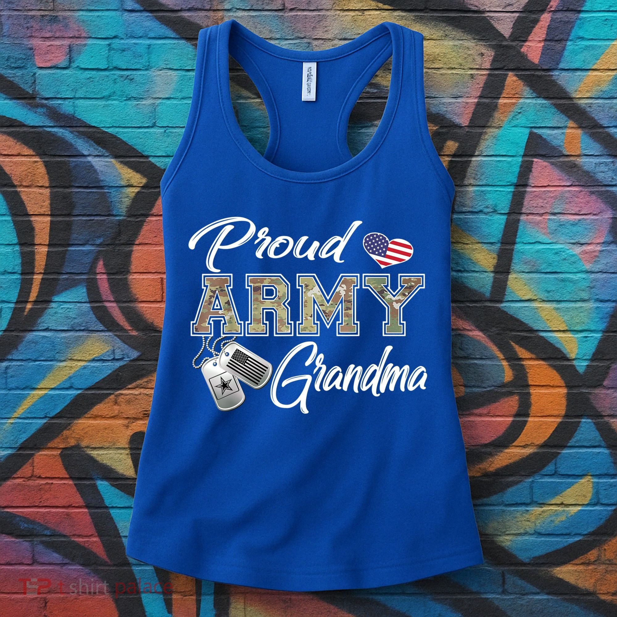 Proud Army Grandma Shirt Military Pride Women's Tank Top