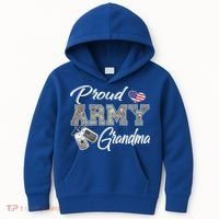 Proud Army Grandma Shirt Military Pride Kids Hoodie thumb 0