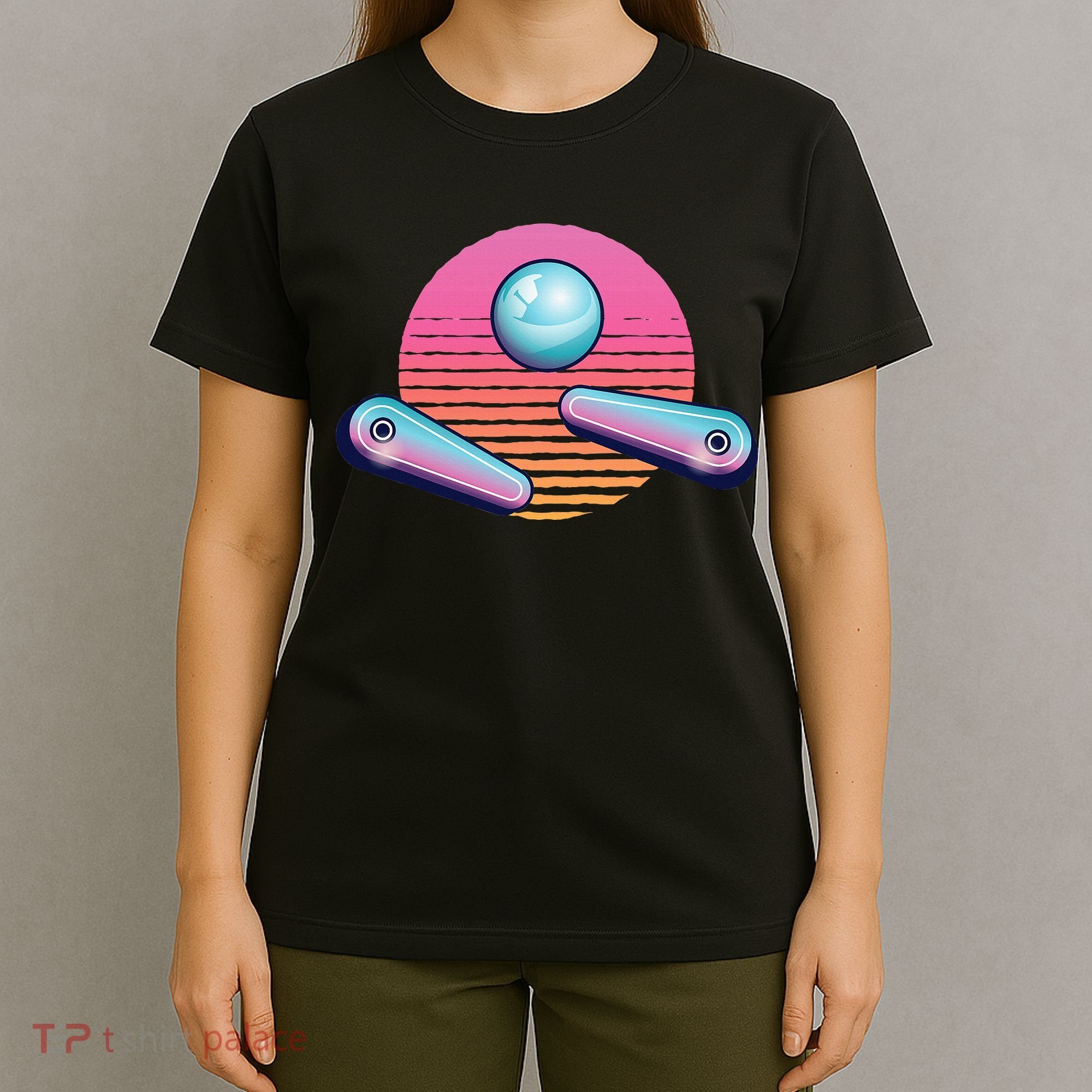 Pinball Arcade Game Machine 80s Retro Gamer Vintage Gaming T-Shirt